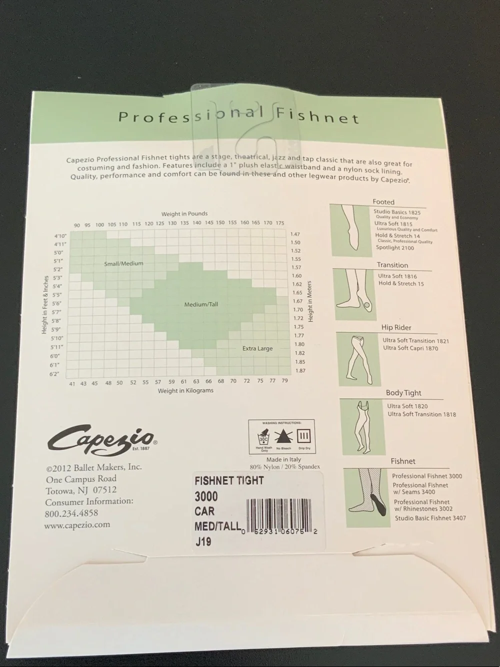 Capezio Professional Fishnet tights